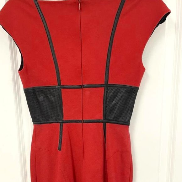 Cythia Steffe Red and Black Sheath dress - Picture 3 of 4